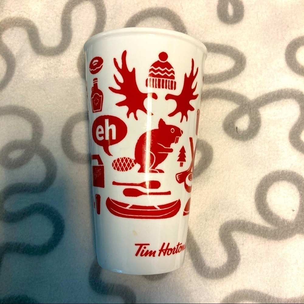 TIM HORTONS Eh Canada Travel To Go Mug. NWOT